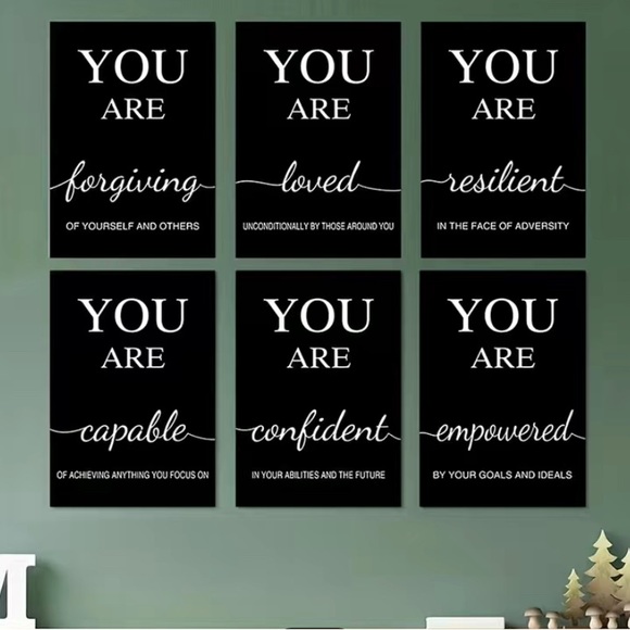 Wall inspirational words on canvas material 6pk - Picture 3 of 3